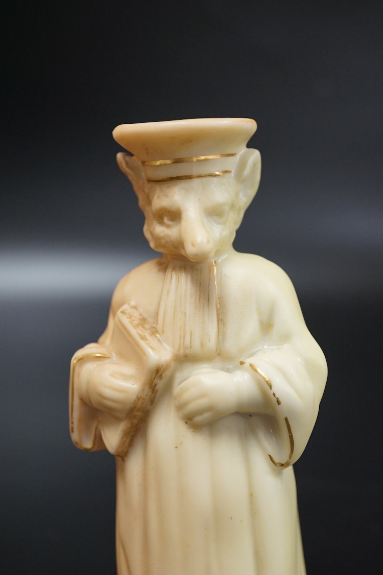 A Royal Worcester Monsieur Reynard candle extinguisher in Blush porcelain, 10.5cm high